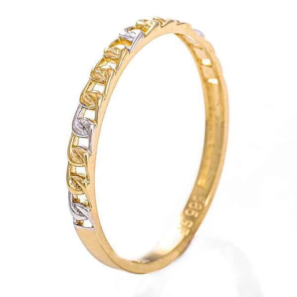 Gullring tofarget, 14kt - 57226